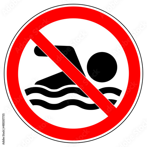 vsrr413 VectorSignRoundRed vsrr - german: Verbotszeichen . Schwimmen verboten . english: prohibition sign . no swimming . vector sign . transparent . AI 10 / EPS 10 . g11216