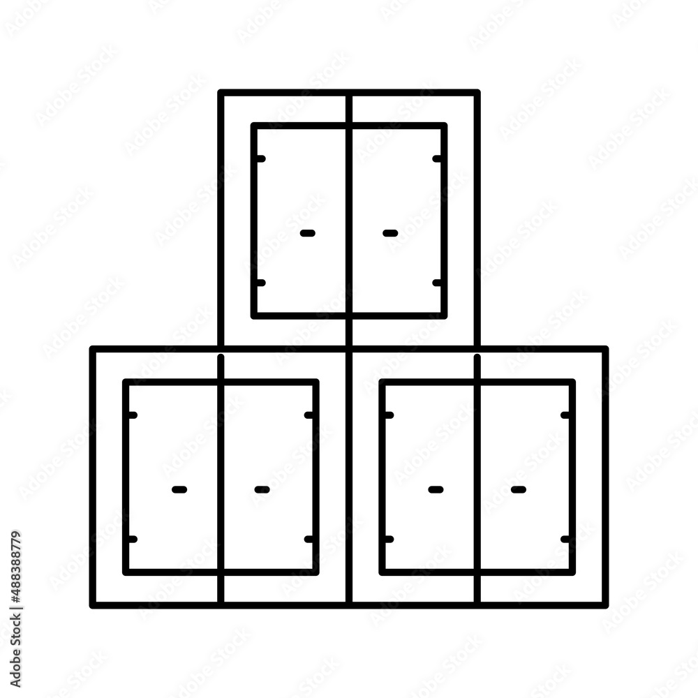 container stack port line icon vector illustration container stack port line icon vector illustration