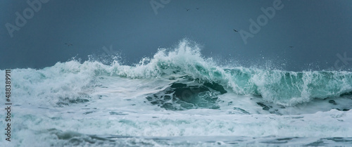 Storm waves cornwall england uk Eunice Franklin 