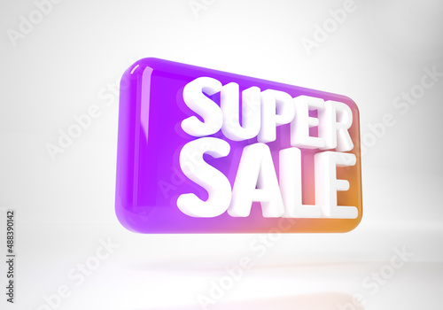 Super sale 3d text banner sales discount. 3d render graphic tag label isolated on white background