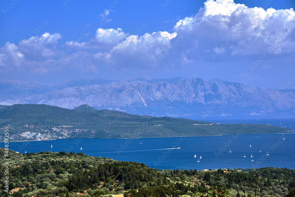 View from the Greek island of Lefkada to the Ionian Sea