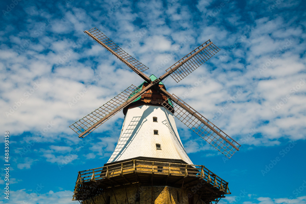View on historic wind mill in Kappeln 