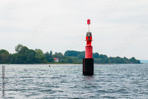 Schwiegermuttertonne Mother-in-law's sea beacon in flensborg fjord baltic sea photo