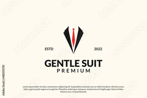Tuxedo gentle suit logo design