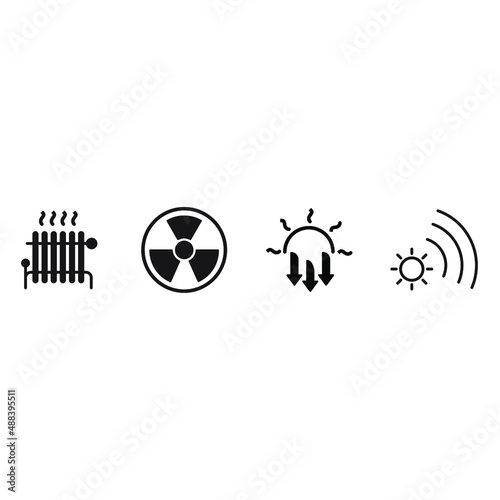 Radiation icons symbol vector elements for infographic web