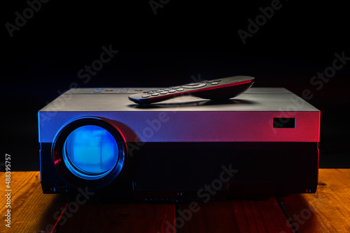 Projector on a dark background photo