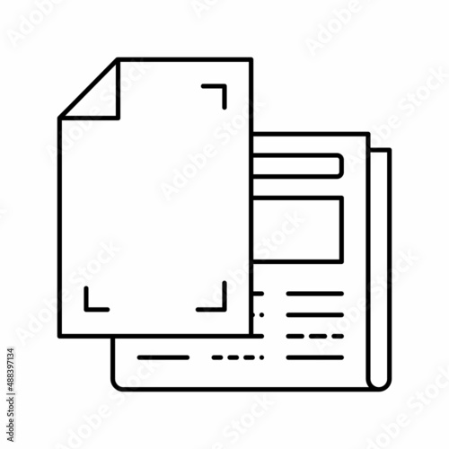 newsprint paper newspaper line icon vector illustration