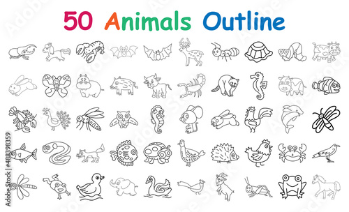 outline animals pack