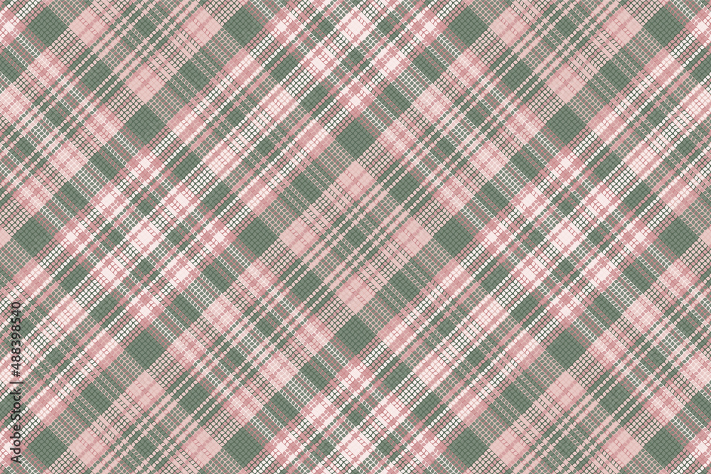 Seamless tartan plaid pattern background with texture and pastel color.