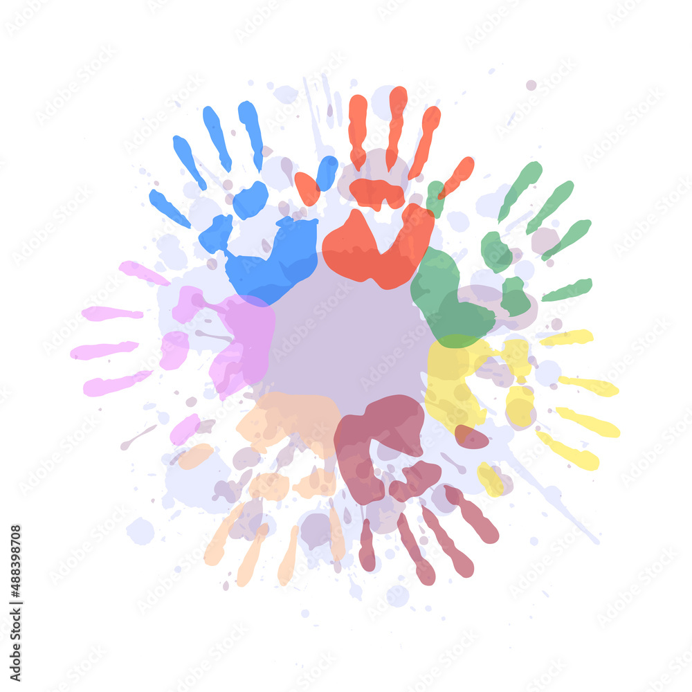 Fototapeta premium Human hand print vector illustration