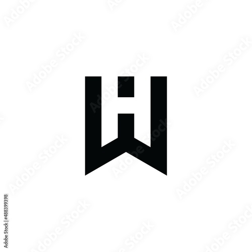 HW or WH initial letter logo design vector.