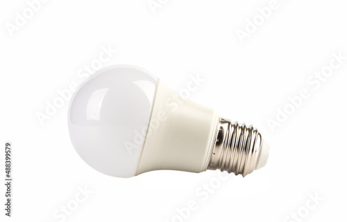 Lying LED lamp isolated on white background.