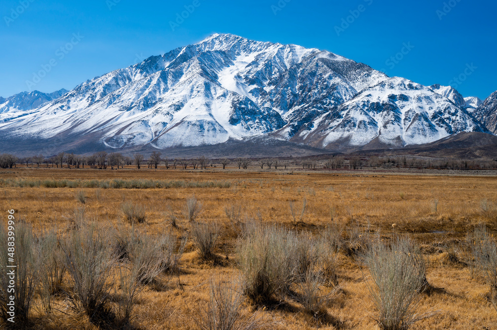 Eastern Sierra Mountains Covered in Snow