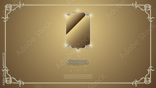 Frame on royal white edges background