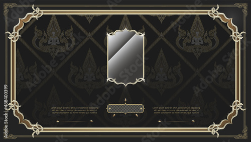 Frame on royal white edges background