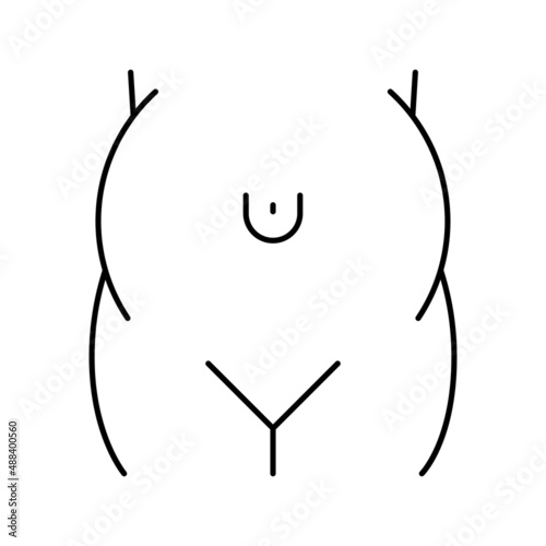 umbilical hernia disease line icon vector illustration