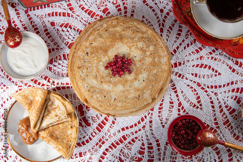 Russian pancake blini with ...