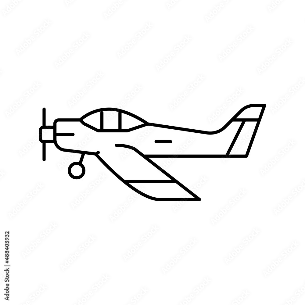airplane flight school line icon vector illustration