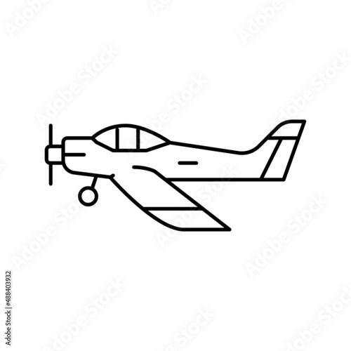 airplane flight school line icon vector illustration