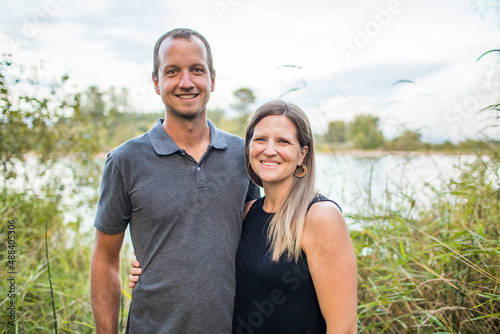Portrait of a attractive couple outdoors photo