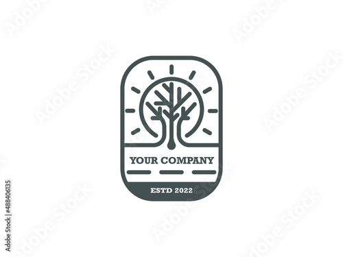 Flat brand company logo design vector and template