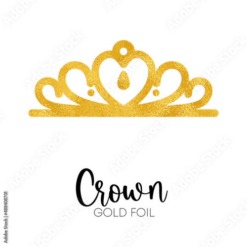 Queens or kings crown vector logo. Golden corona logotype