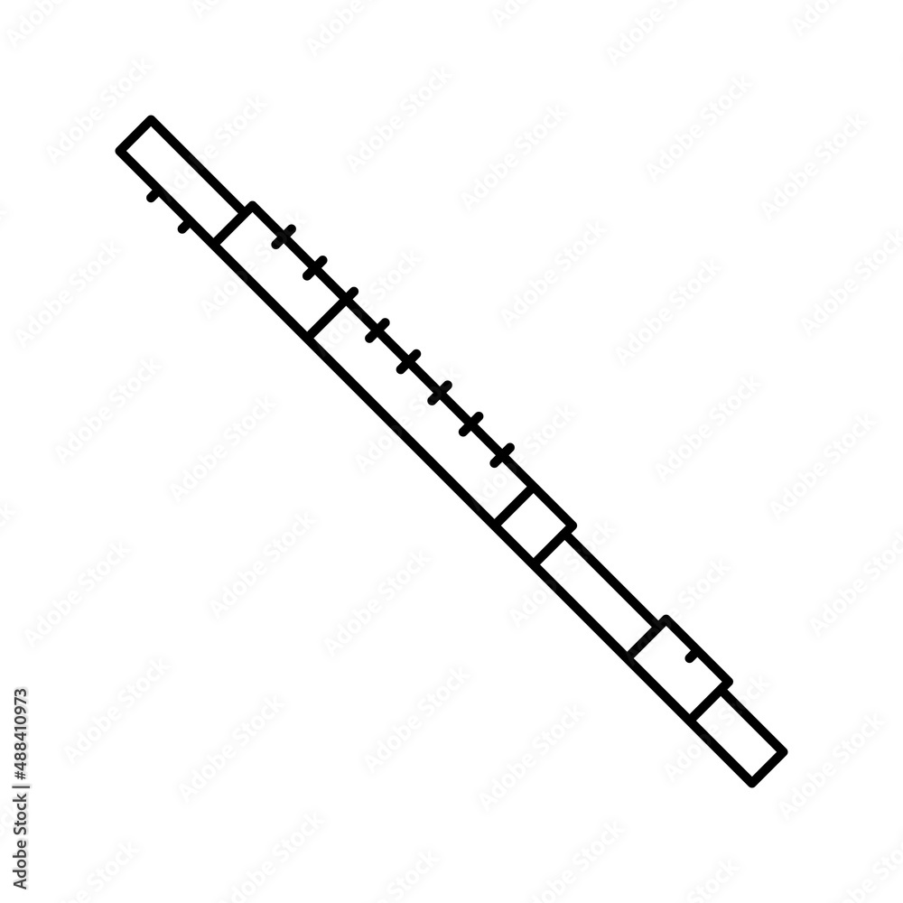 flute music playing instrument line icon vector illustration