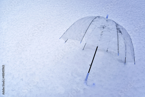 umbrella in snow