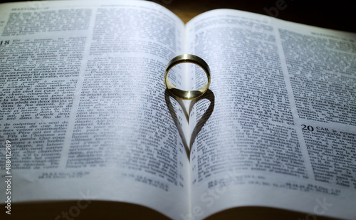 Quadro em tela alliance sur bible, mariage religieux