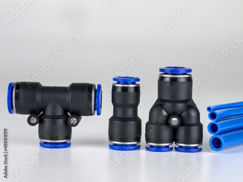 Various plastic pneumatic components