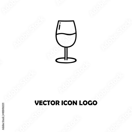 wine glass icon vector glyph style design
