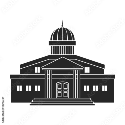 Building of government vector icon.Black vector icon isolated on white background building of government .