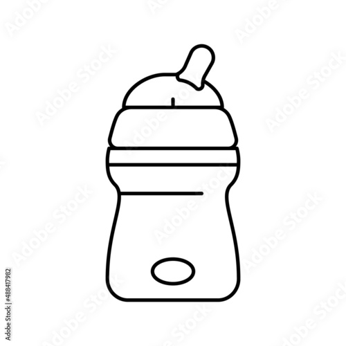 bottle for artificial feeding baby line icon vector illustration