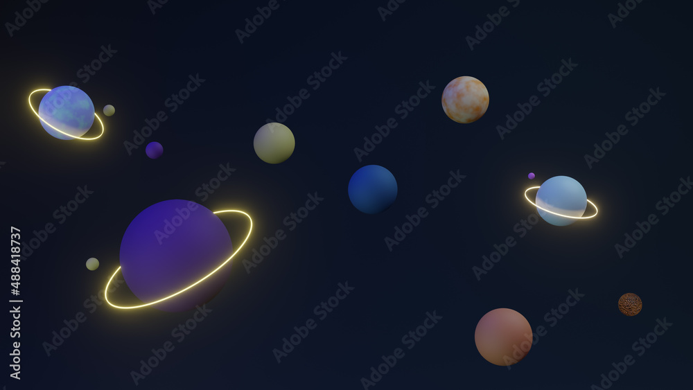 cosmic theme 3d render with glowing stars and planet cosmic theme 3d render with glowing stars and planet