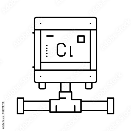 pool chlorine generator line icon vector illustration