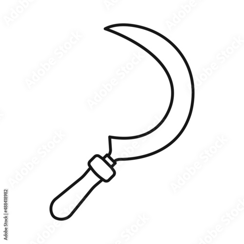 Vector illustration of sickle and farming icon. Collection of sickle and garden vector icon for stock.