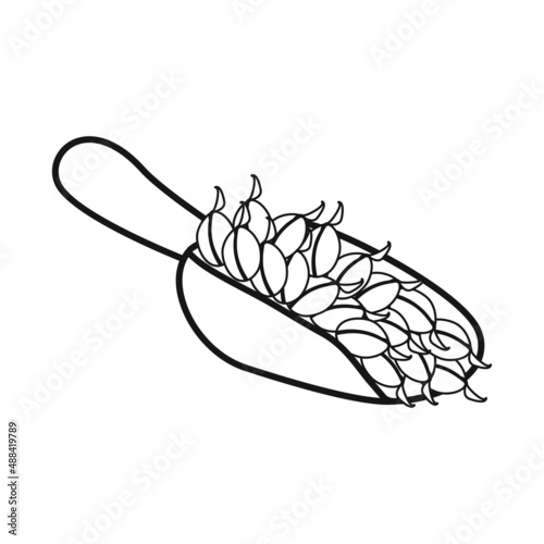 Vector illustration of scoop and grain logo. Collection of scoop and organic stock vector illustration.
