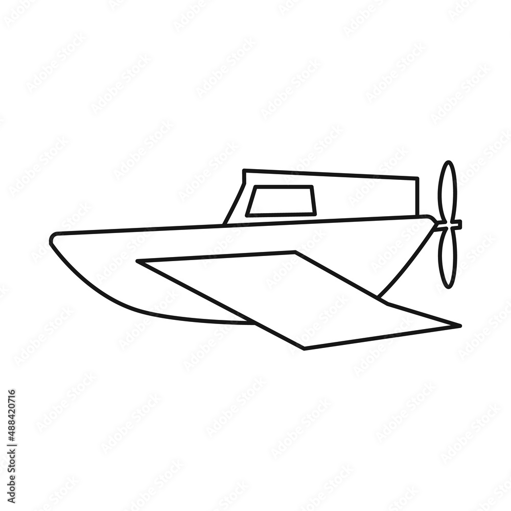 Vector illustration of boat and old icon. Graphic of boat and longboat stock symbol for web.