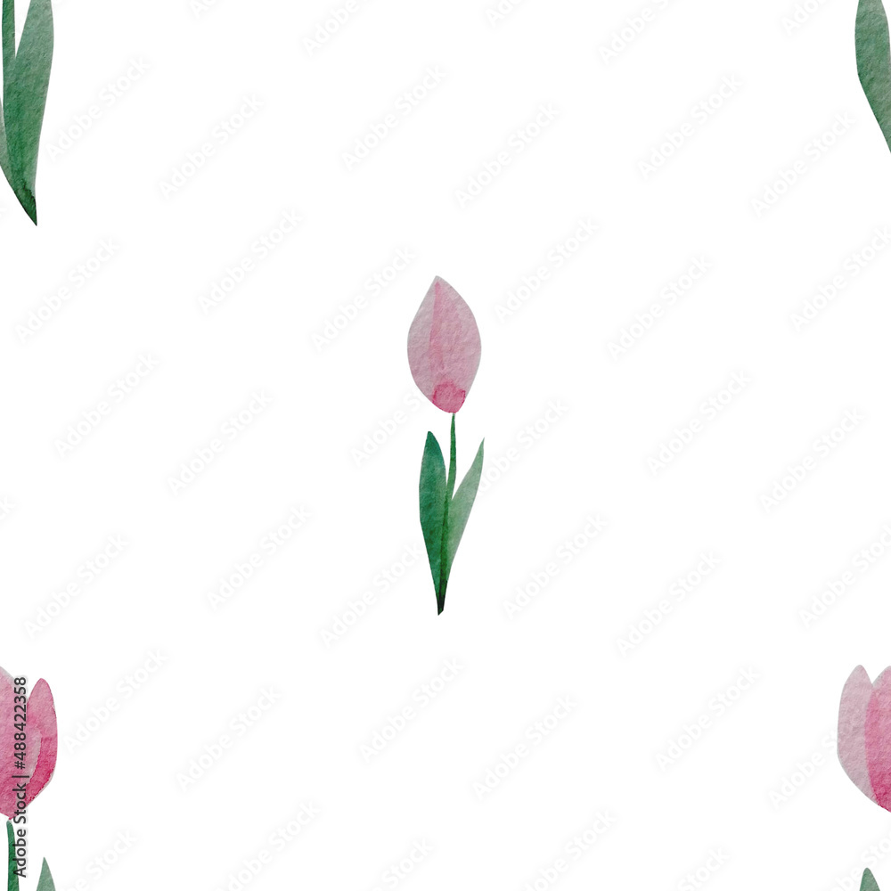 Spring floral elements. Set of blossom vector flowers. Simple digital watercolor illustration. Vintage graphic