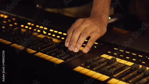 Handheld Shot of Sound and Lighting Board