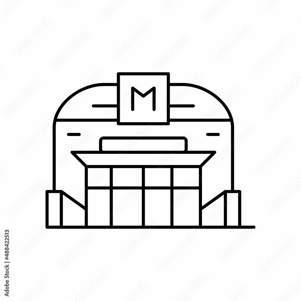 metro station line icon vector illustration metro station line icon vector illustration