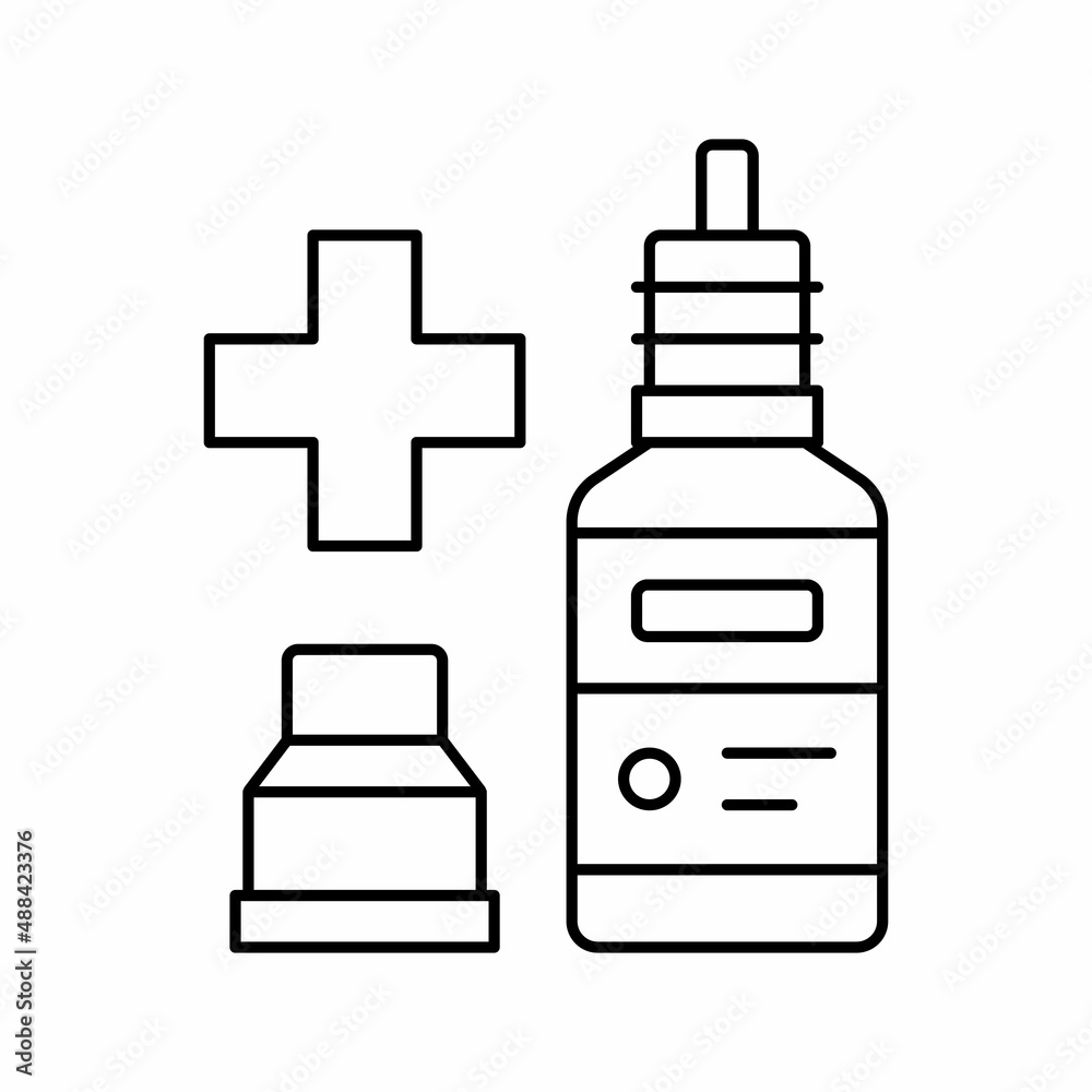 nasal or eye drops homeopathy line icon vector illustration nasal or eye drops homeopathy line icon vector illustration