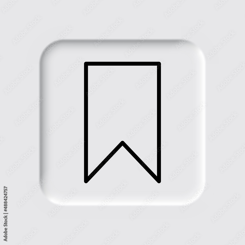 Bookmark simple icon. Flat desing. Neumorphism design.ai Bookmark simple icon. Flat desing. Neumorphism design.ai