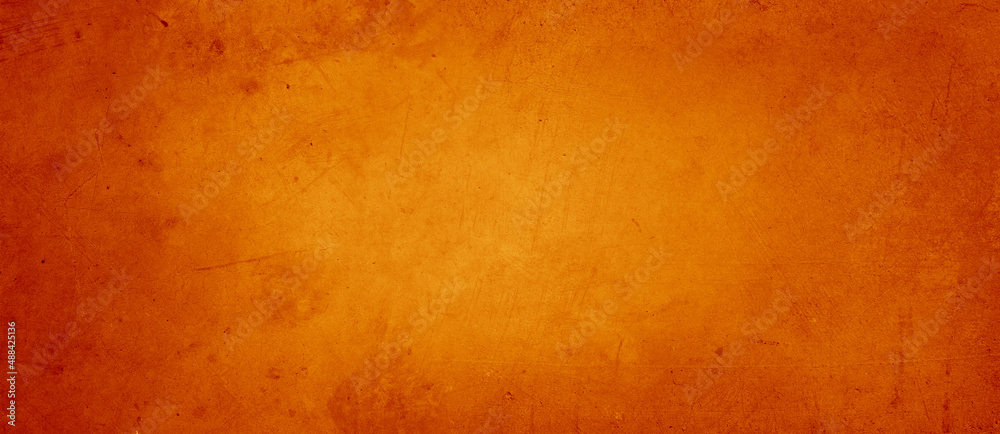 Orange textured concrete wall background - obrazy, fototapety, plakaty 