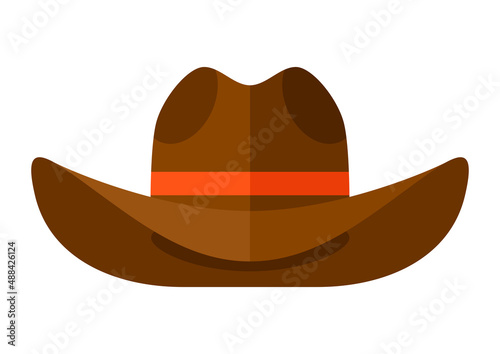Illustration of cowboy hat. Wild west object. Image for game or adventure.