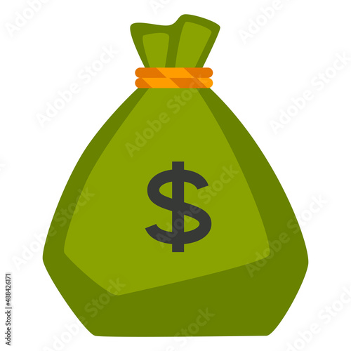 Illustration of money bag. Wild west object. Image for game or adventure.