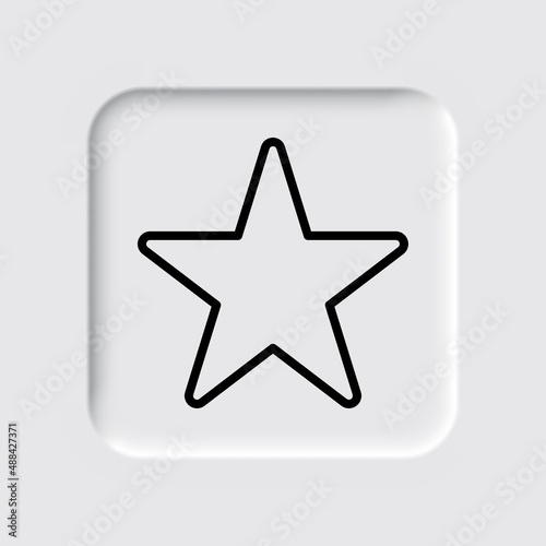 Star simple icon vector. Flat desing. Neumorphism design.ai