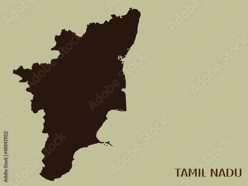 Indian state Tamilnadu Tamil Nadu  map vector , Tamiladu map . 
