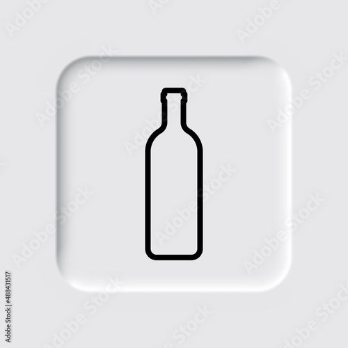 Bottle simple icon vector. Flat desing. Neumorphism design.ai