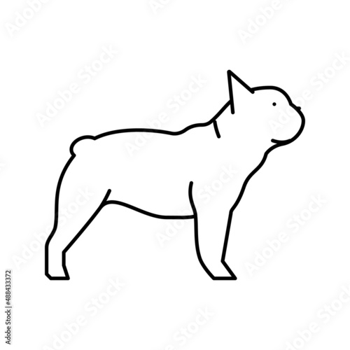 french bulldog dog line icon vector illustration